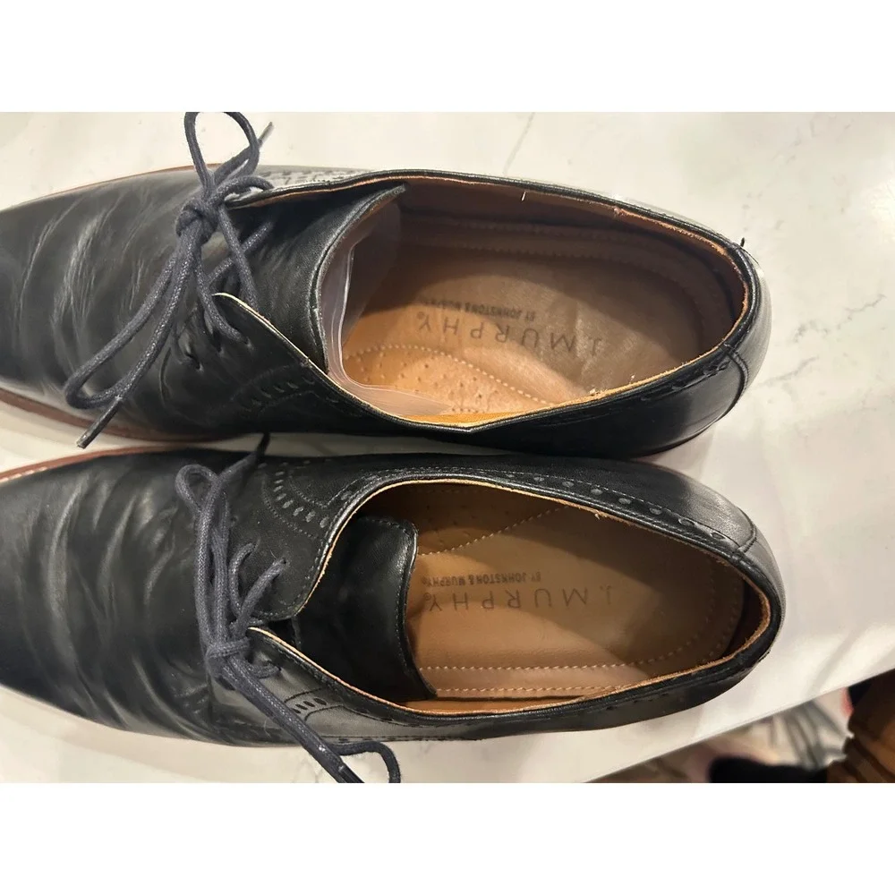 J‎ Murphy by Johnston & Murphy Black Leather Cap Toe Oxford 10.5M